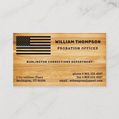Rustic Correctional Officer Thin Gray Line Wood