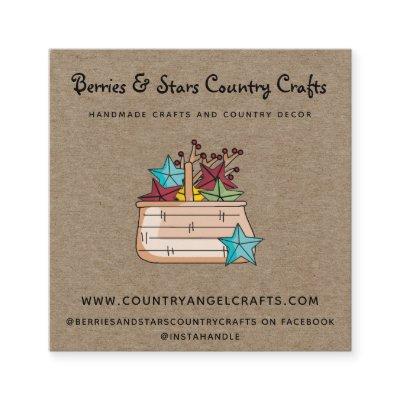 Rustic Country Crafts Primitive Kraft  Square