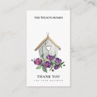 RUSTIC COUNTRY FLORAL BIRD HOUSE THANK YOU REALTOR