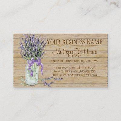 Rustic Country Mason Jar French Lavender Bouquet