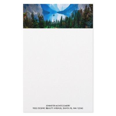 Rustic Country Mountains Nature Scene Photography Stationery