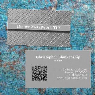 Rustic Diamond Plate Tradesman QR Code Template