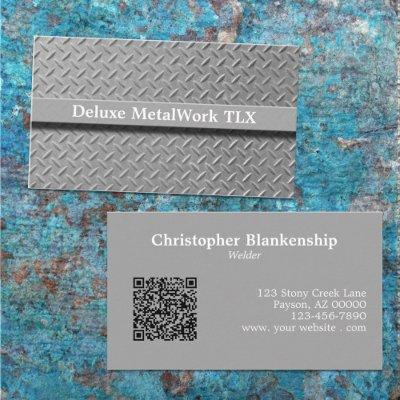 Rustic Diamond Plate Tradesman QR Code Template