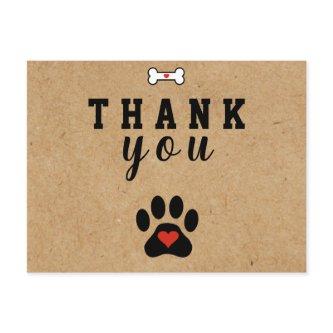 Rustic Dog Paw Custom Thank you  Postcard