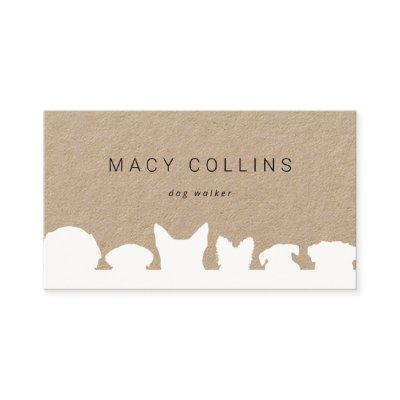 Rustic dog white silhouette kraft