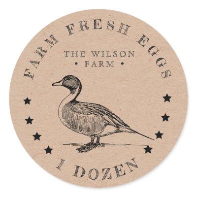 rustic duck kraft Egg Carton Sticker