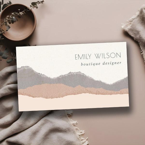 Rustic Elegant Pastel Blush Kraft Mountain Waves