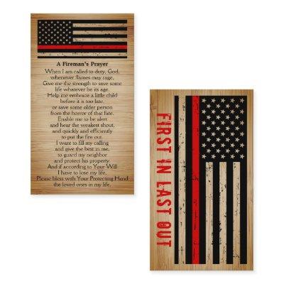 Rustic Fireman's Prayer Bulk Thin Red Line