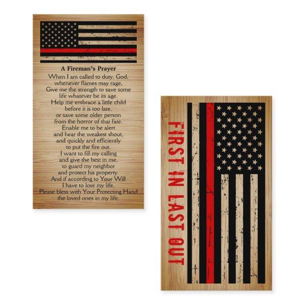 Rustic Fireman's Prayer Bulk Thin Red Line