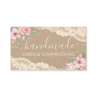 Rustic Floral Lace Handmade Cards Scrapbooking