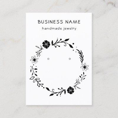 Rustic Floral Wreath Earring Display Card