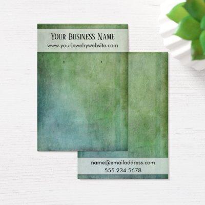 Rustic Green & Teal Earring Holder Display Cards