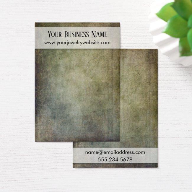 Rustic Green Yellow Earring Holder Display Cards