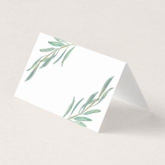 Rustic Greenery Folded Place Cards