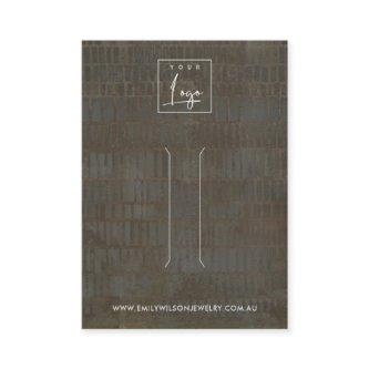RUSTIC GREY BRONZE LINE HAIR CLIP DISPLAY CARD