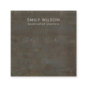 RUSTIC GREY BRONZE  LINE STUD EARRING DISPLAY CARD
