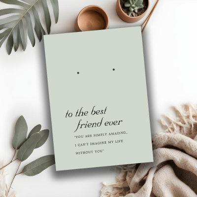 RUSTIC GREY GREEN FRIEND EARRING DISPLAY CARD