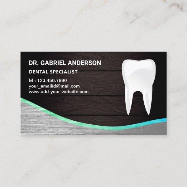 Rustic Grey Wood Steel Tooth Dental Clinic Dentist