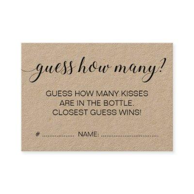 Rustic Guess How Many Bridal Shower Game