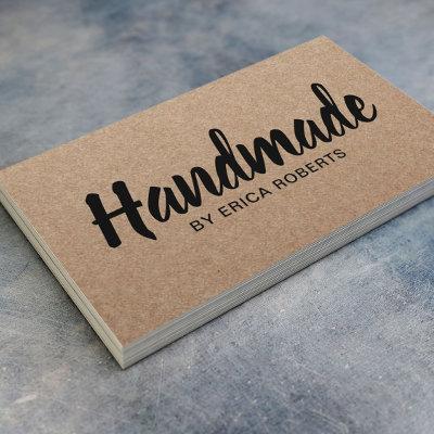 Rustic Handmade Bold Text Minimalist Kraft