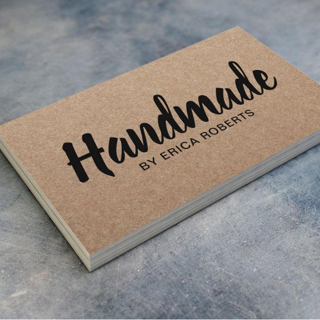 Rustic Handmade Bold Text Minimalist Kraft
