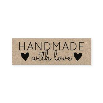 Rustic Handmade with Love Black Hearts Kraft Paper Mini