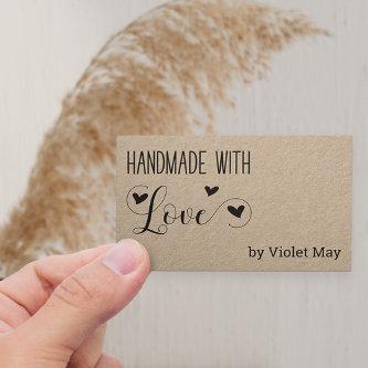 Rustic Handmade with Love Heart Kraft