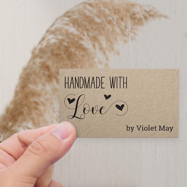 Rustic Handmade with Love Heart Kraft