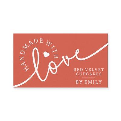 Rustic Handmade with Love Script Heart Baked Goods