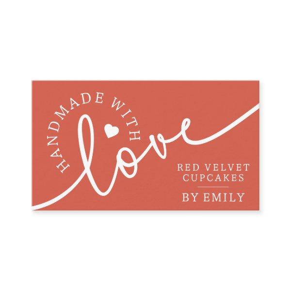 Rustic Handmade with Love Script Heart Baked Goods