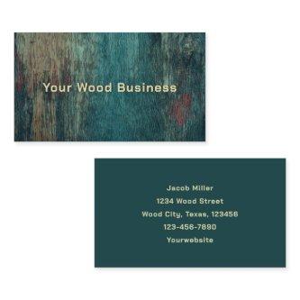 Rustic Handyman Carpenter Teal Country Wood Grain
