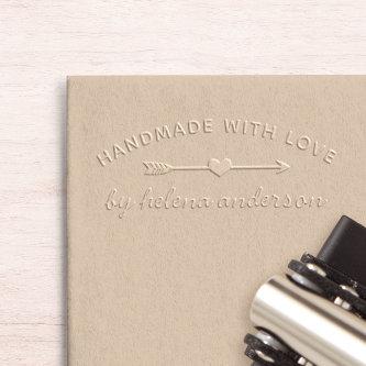 Rustic Heart & Arrow Personalized Handmade Embosse Embosser
