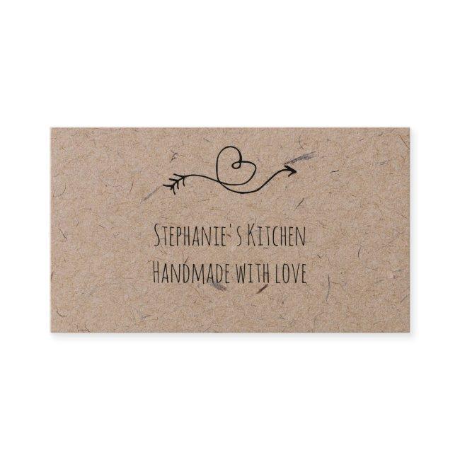 Rustic Heart Faux Kraft Paper Handmade With Love