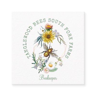 Rustic Honey Bee Apiary Dandelion Floral  Square Square