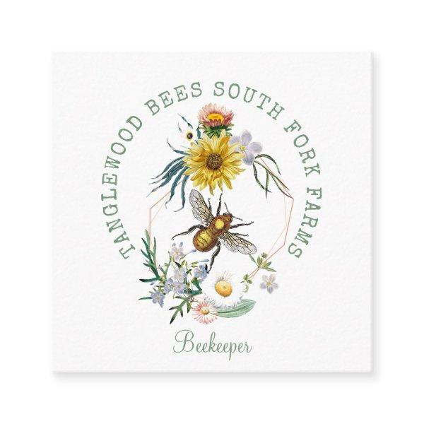 Rustic Honey Bee Apiary Dandelion Floral  Square Square