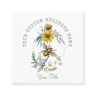 Rustic Honey Bee Floral   Square