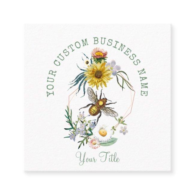 Rustic Honey Bee Floral Square