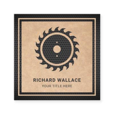 Rustic Kraft Black Circular Saw Handyman Carpenter Square