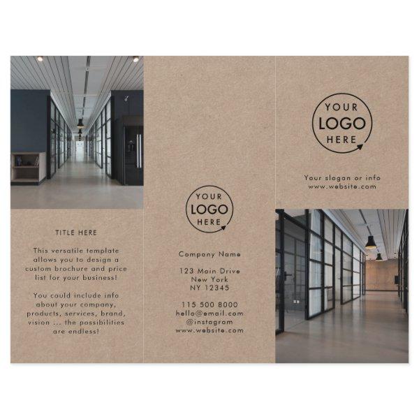 Rustic Kraft Business Photo Trifold Brochure