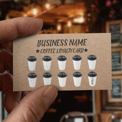 Rustic Kraft Coffee Shop Coffee Loyalty Cards