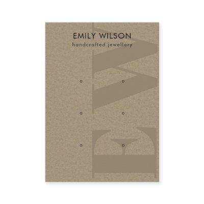 Rustic Kraft Monogram 3 Stud Earring Display
