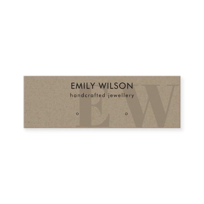 Rustic Kraft Monogram Stud Earring Display Mini