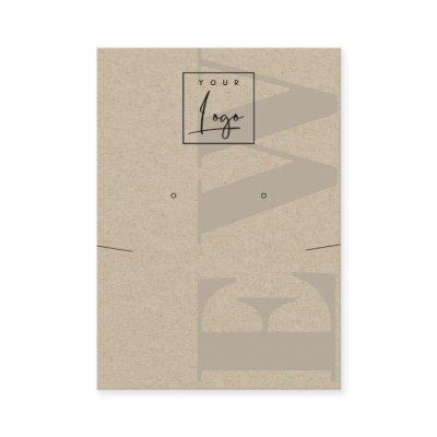 Rustic Kraft Monogram Stud Earring Logo Display