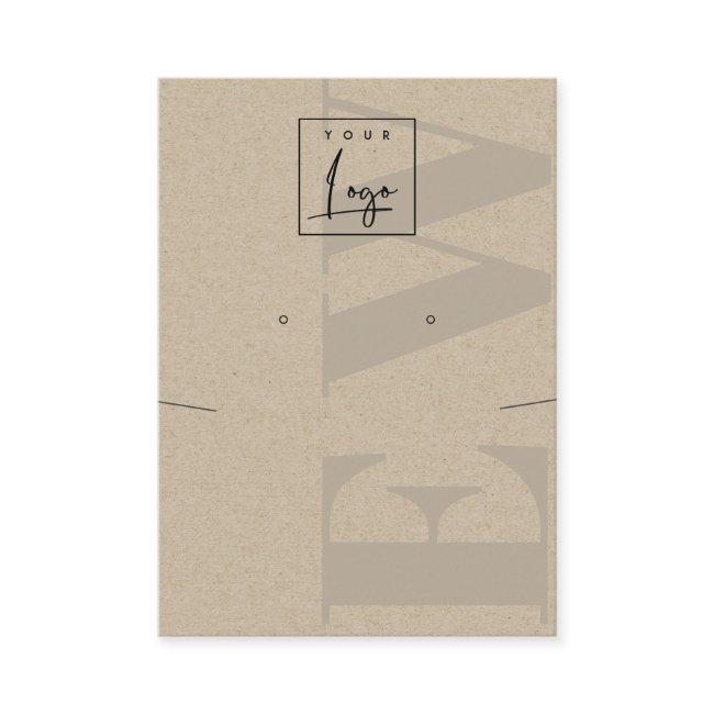 Rustic Kraft Monogram Stud Earring Logo Display