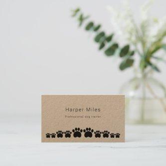 Rustic kraft paper paws dog trainer