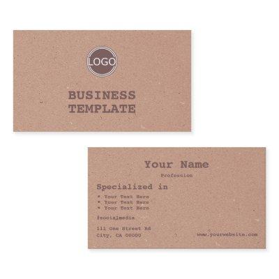 Rustic Kraft Paper Vintage Brown Simple with Logo