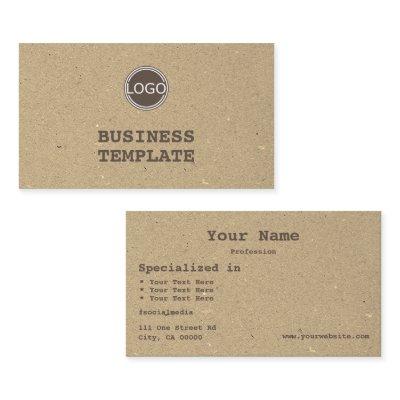 Rustic Kraft Paper Vintage Brown Simply with Logo