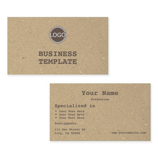 Rustic Kraft Paper Vintage Brown Simply with Logo