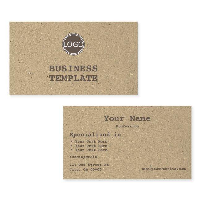 Rustic Kraft Paper Vintage Brown Simply with Logo