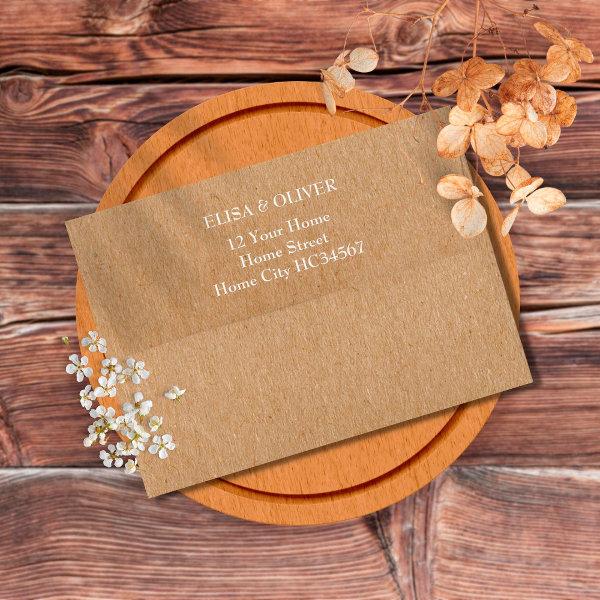 Rustic Kraft Return Address Envelope